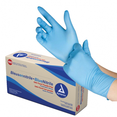 Guantes de nitrilo azul sin polvo (paquete de 100)photo1